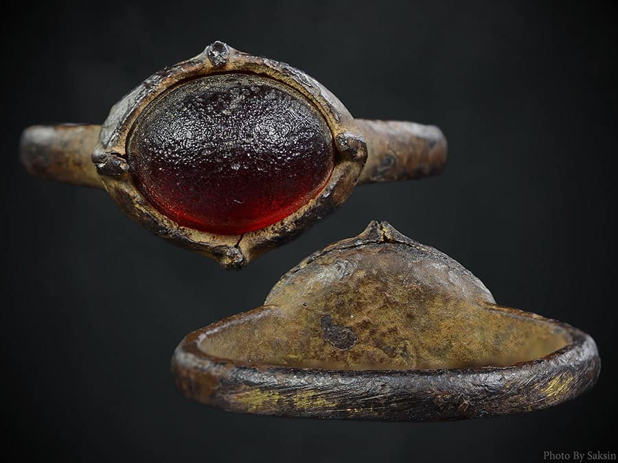 แหวนโบราณ หัวทับทิมพม่า 