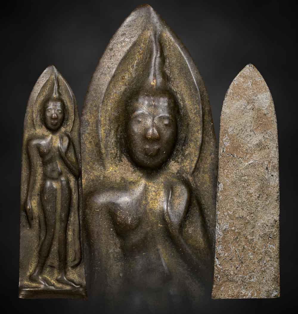 พระลีลาสุโขทัยแผ่นดุนสำริด