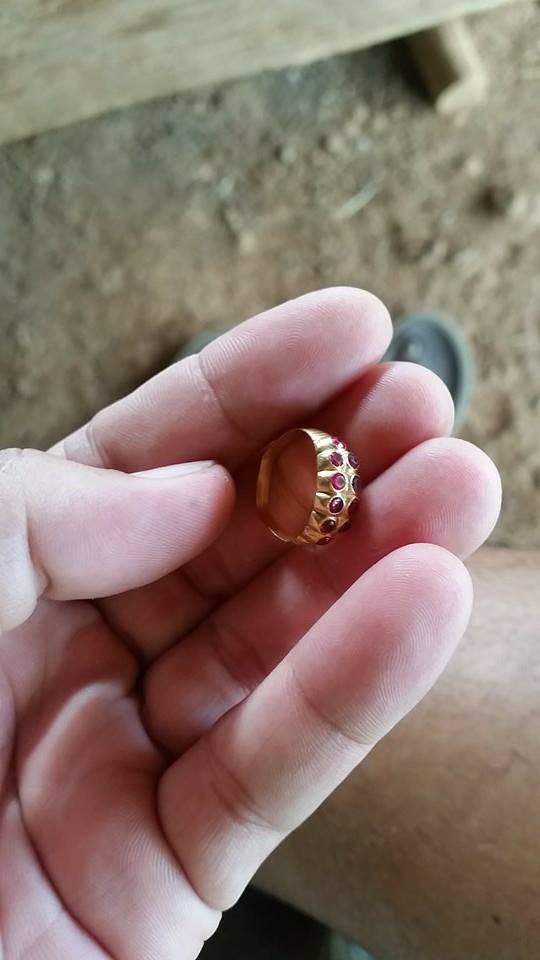 แหวนทองแท้เมล็ดพลอยทับทิมเกลดสูงแท้