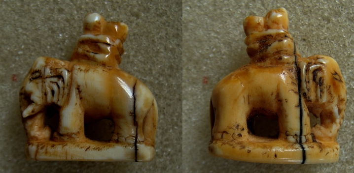 อู่ติ่ง(อิ่นบนหลังช้าง)งาแกะ