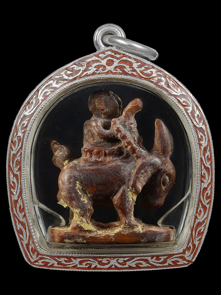 พระสิวลีขี่แพะงาแกะเก่าไทยใหญ่