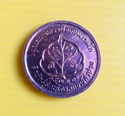 เหรียญโภคทรัพย์ หลวงพ่อเกษม เขมโก เนื้อทองแดง ปี36