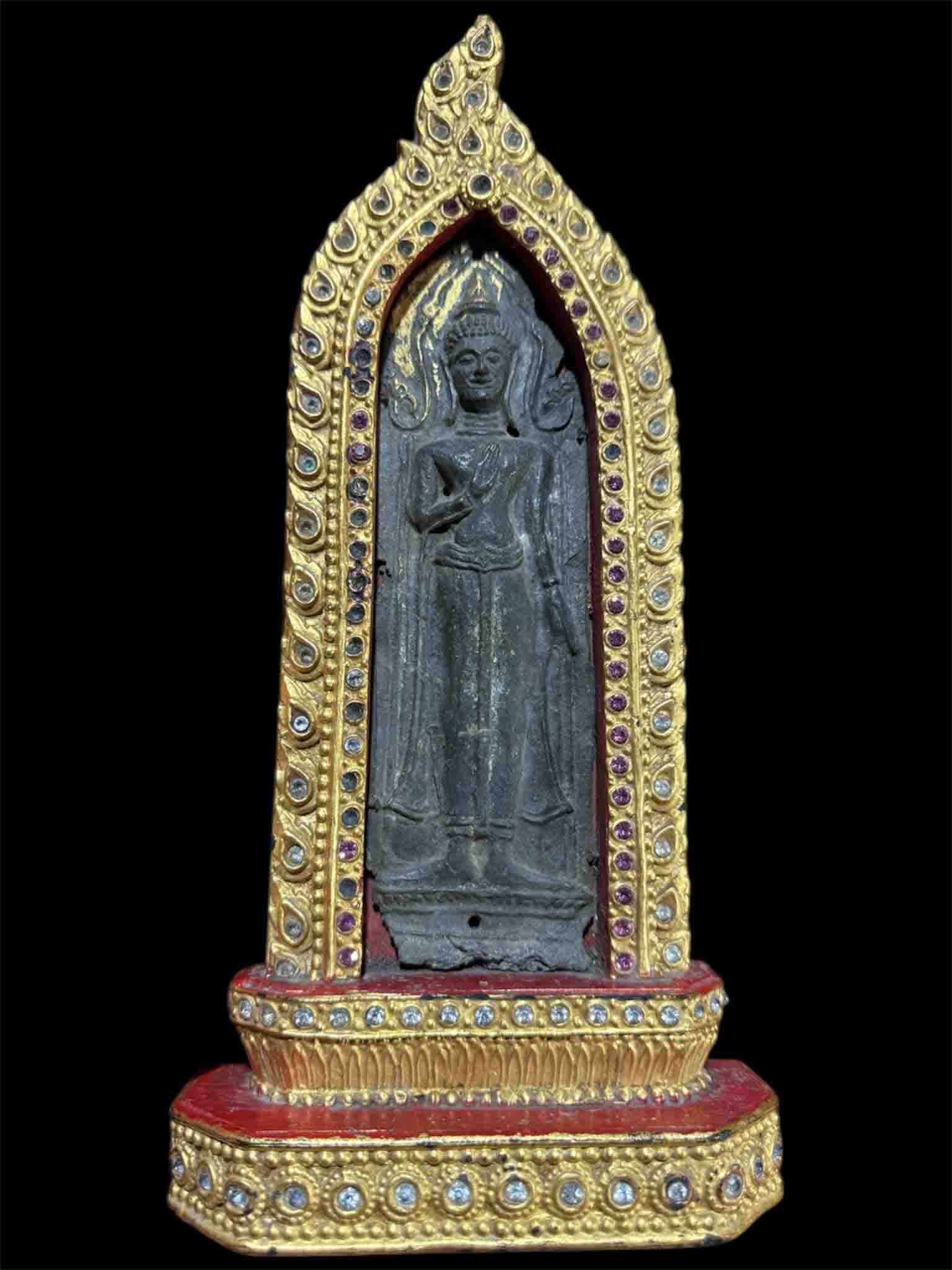 พระร่วงยืนประทานพรท้าวแปร เนื้อชิงเงิน