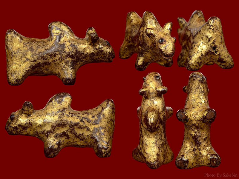 วัวธนูล้านนา เนื้อผงยาร้อยปี 