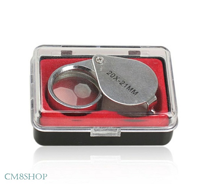 กล้องส่องพระ JEWELER'S LOUPE TRIPLET LENS 20x-21mm.ตัวเรือนสแตนเลส เลนส์แก้วใส ส่องสว่างสบายตา