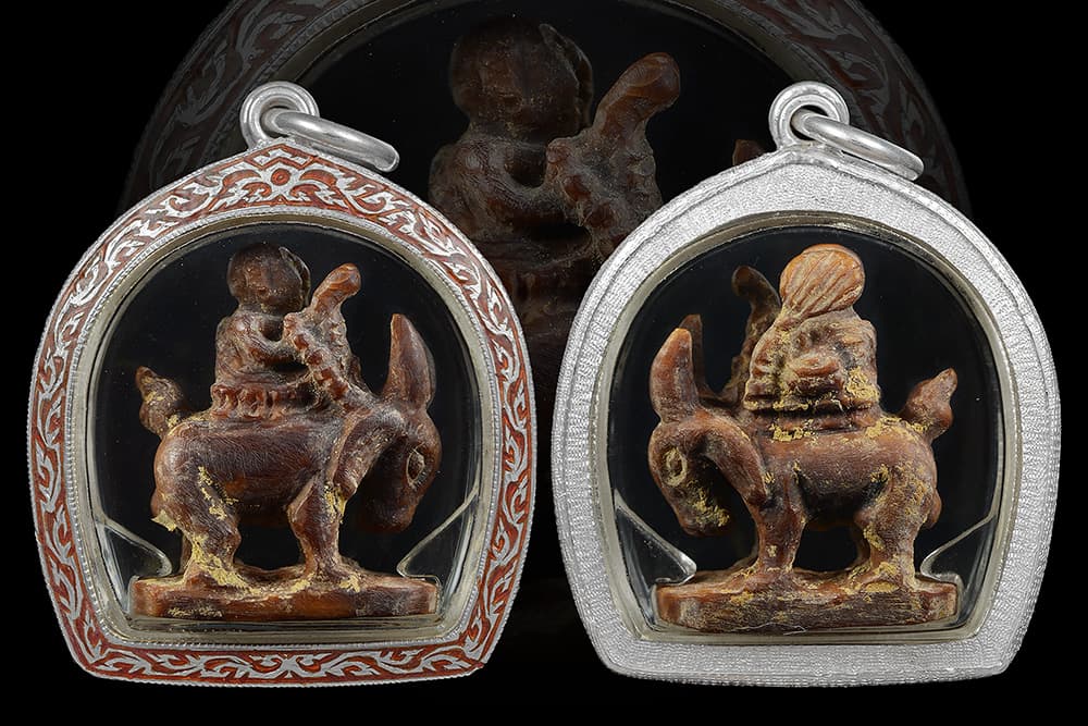 พระสิวลีขี่แพะงาแกะเก่าไทยใหญ่