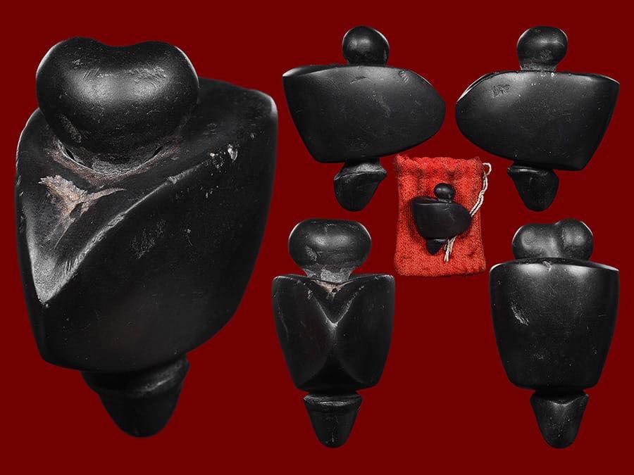 หินขำโป้งล้านนา  เนื้อดำดูด เก่าจัด