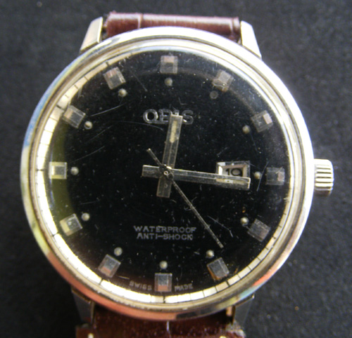 นาฬิกา ORIS สวิสแท้ไขลานเดิมๆ สายหนังแท้