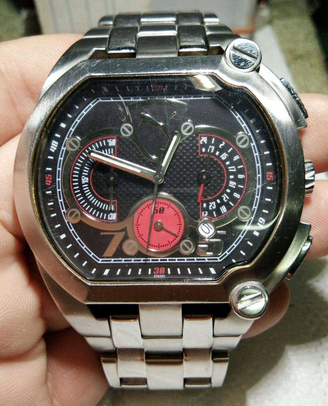 puma take pole position watch stainless steel 805