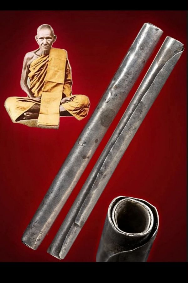 ตะกรุด เงิน ยาว 3นิ้ม หลวงพ่อเดิม 