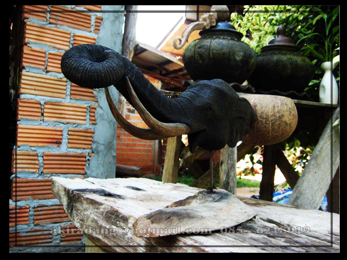 กระบวยหัวช้าง ของที่ระลึก ตกแต่งบ้าน งานละเอียดแกะเองครับ