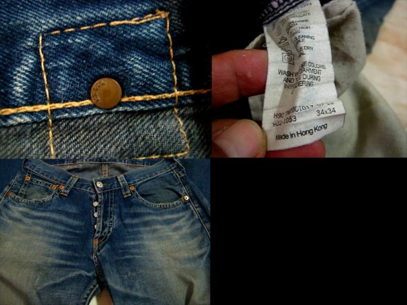 LEVI'S TYPE1 กระดุม ผ้าฟอก ตะเข็บแบะ ตัวใหญ่ๆ