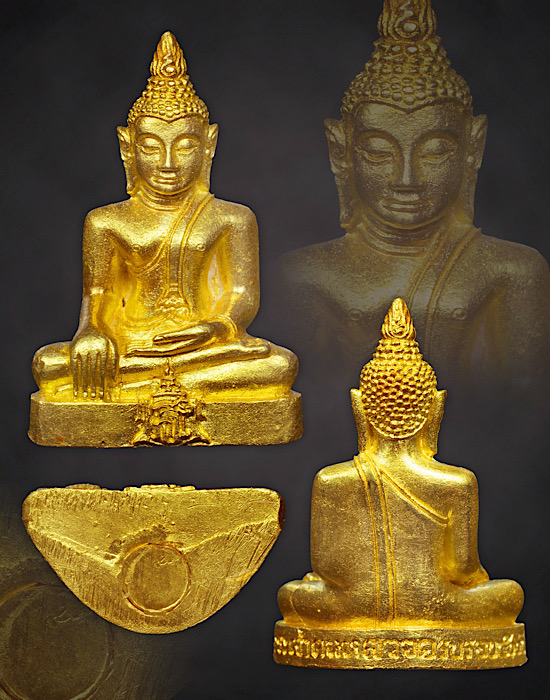 รูปหล่อพระเจ้าตนหลวง เนื้อทองคำ ปี2535