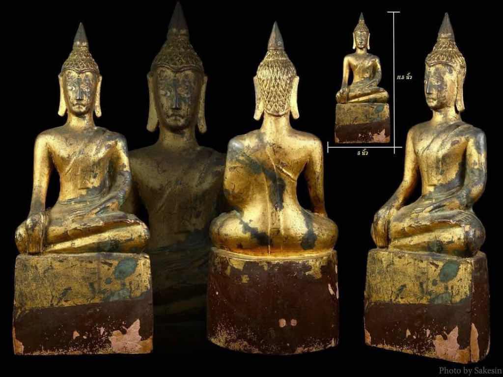 พระเจ้าไม้ล้านนา ศิลปะล้านนา ลงรักปิดทองเก่า