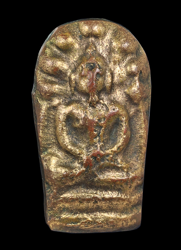 พระนาคปรกใบมะขาม วัดอนงคาราม พิมพ์สองชั้น บล็อกแตก เคาะเดียวครับ