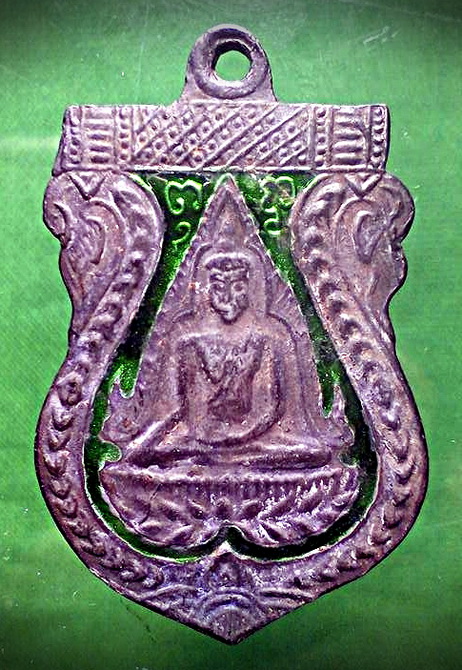 พระพุทธชินราช หลวงปู่บุญวัดกลางบางแก้ว เนื้อเงินลงยา ปี2472
