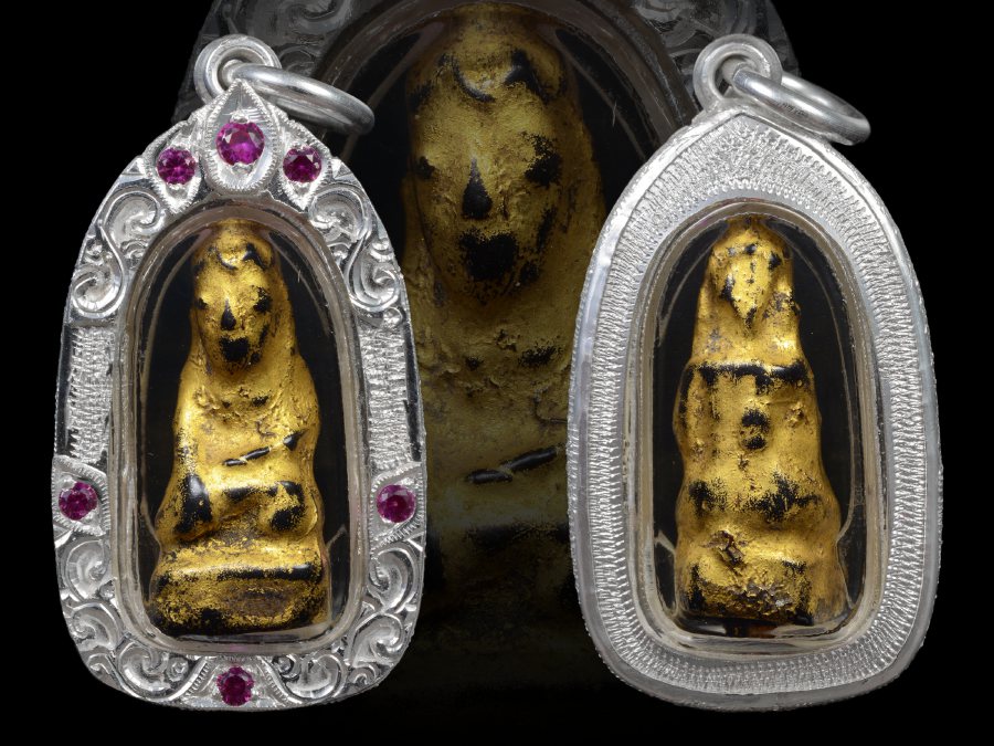 พระบัวเข็มไทยใหญ่เนื้อสมุก(ขนาดห้อยคอ)