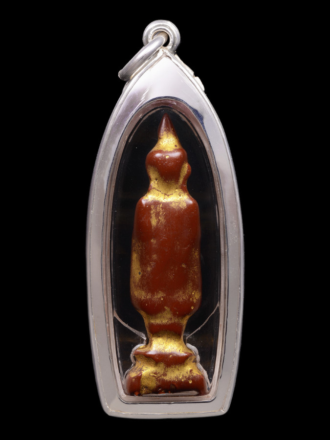  พระไม้แกะปิดทองเก่า ขนาดห้อยคอ1