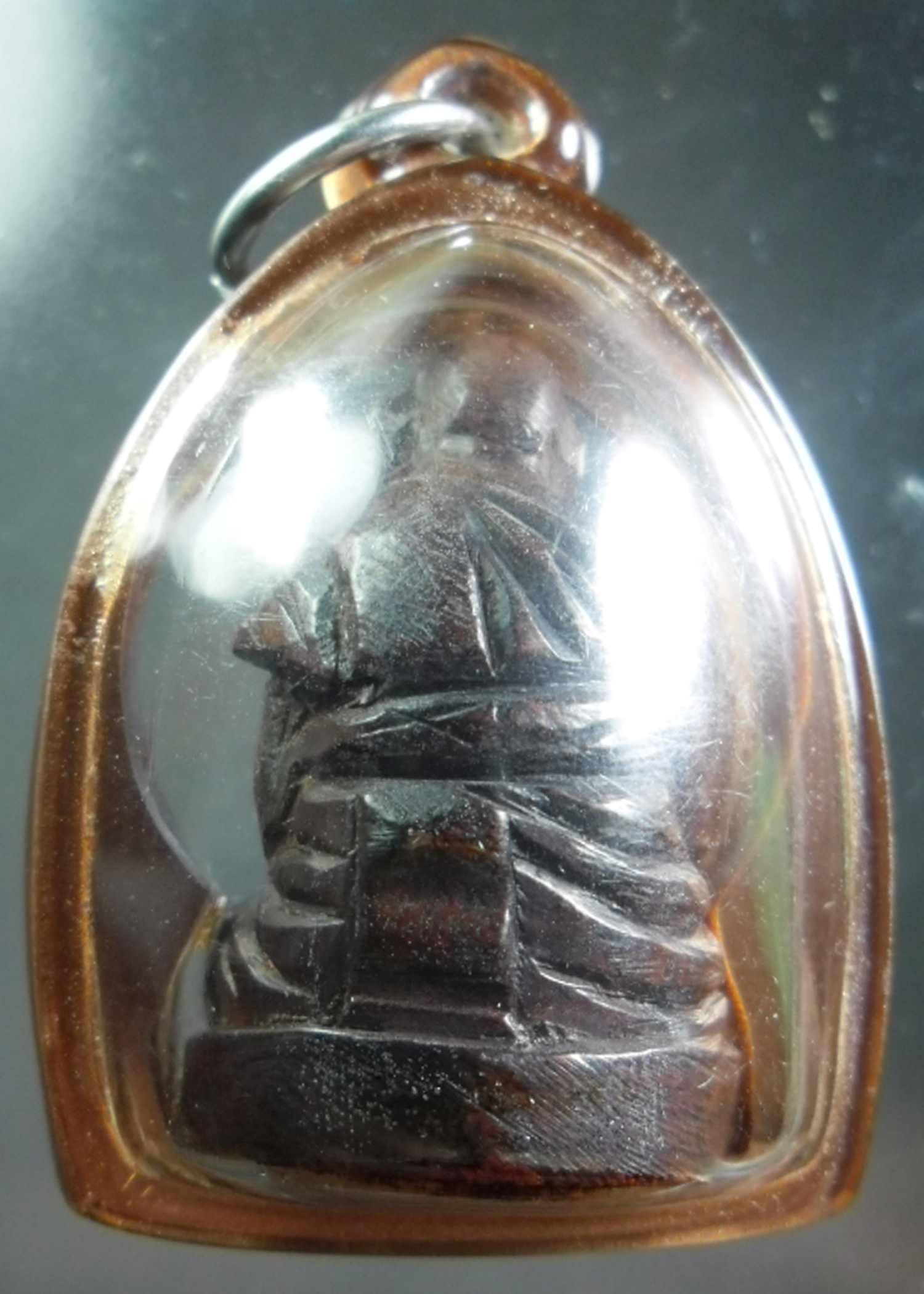 @@รูปหล่อหลวงปู่สุขเนื้อไม้แกะก้นมีจารโพธิ์ทรายทอง@@