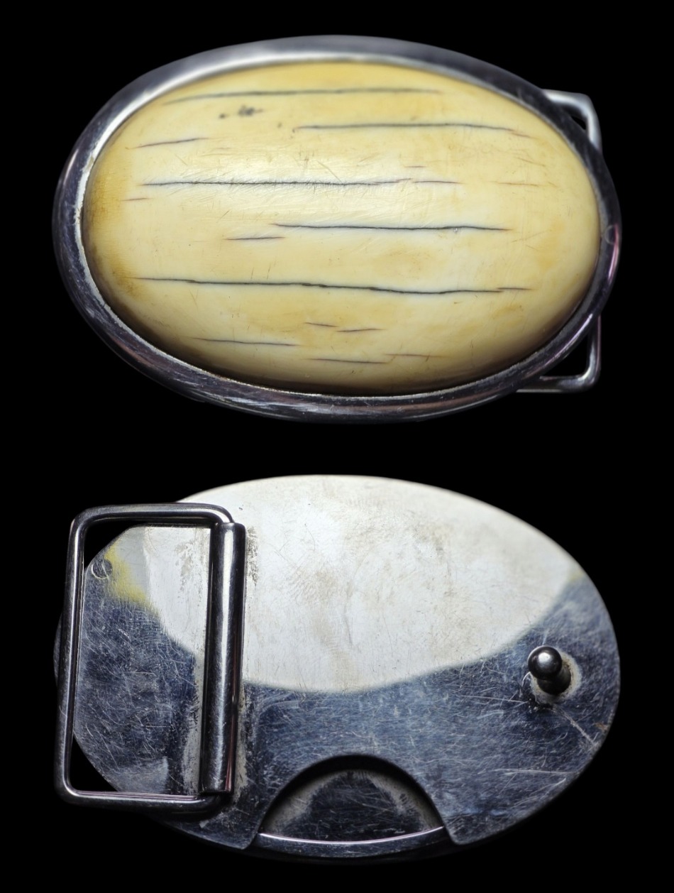 หัวเข็มขัด ซ่อนมีดพับ ประดับงาฯ 