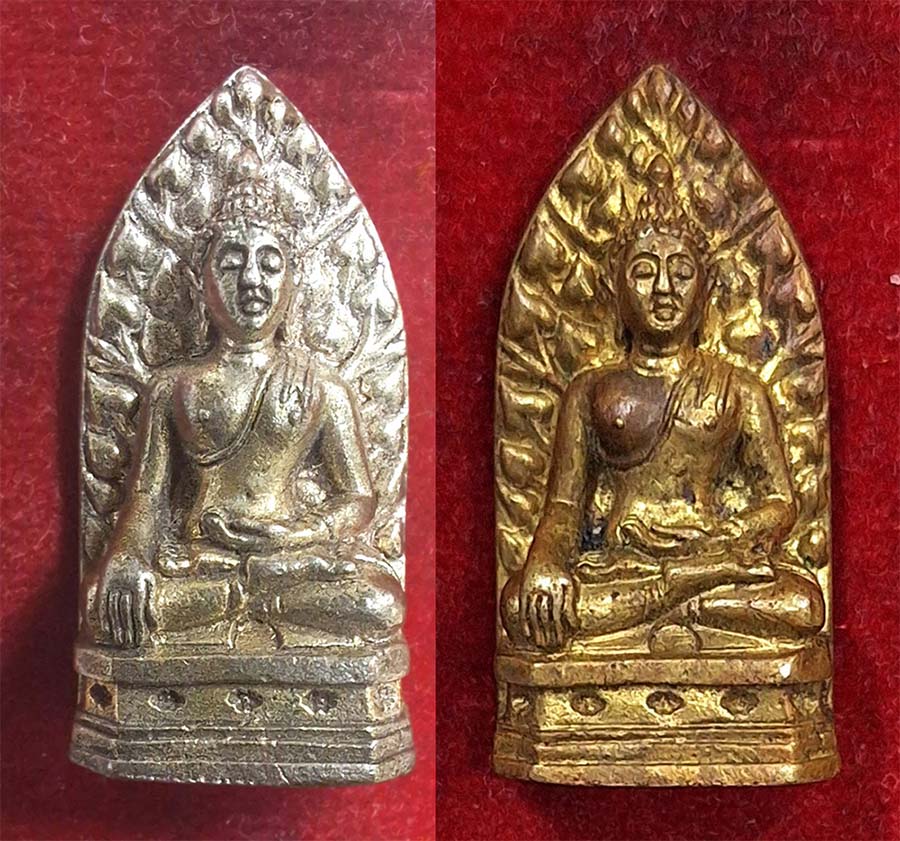 รูปหล่อพระสิงห์ปาย นวะแก่เงิน+ฝาบาตร