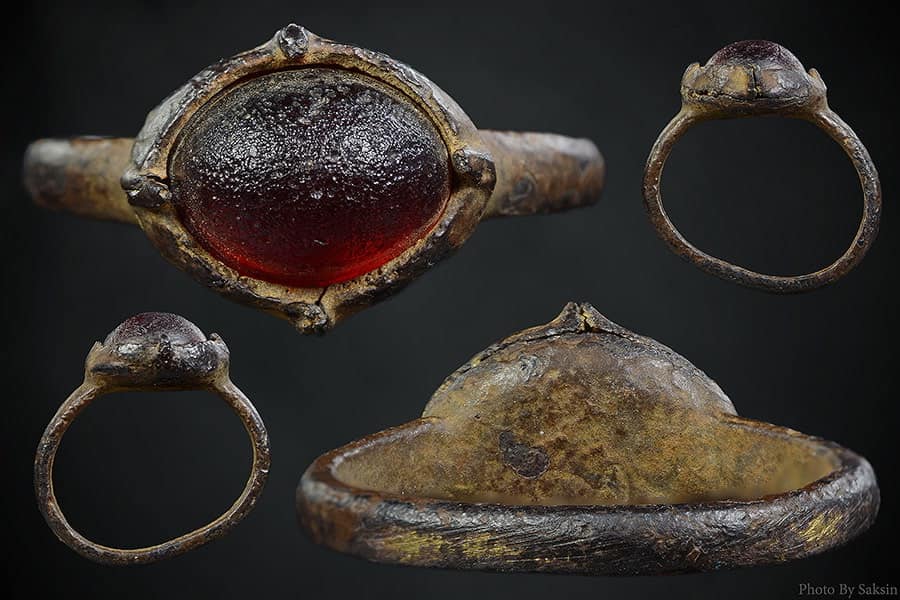 แหวนโบราณ หัวทับทิมพม่า 