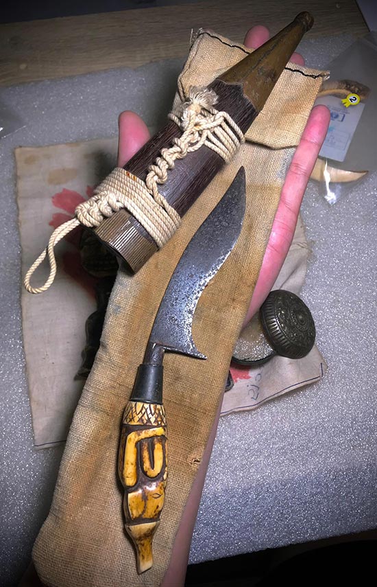 มีดตัดว่านด้ามงาแกะพระพิฆเนศสำนักเขาอ้อ