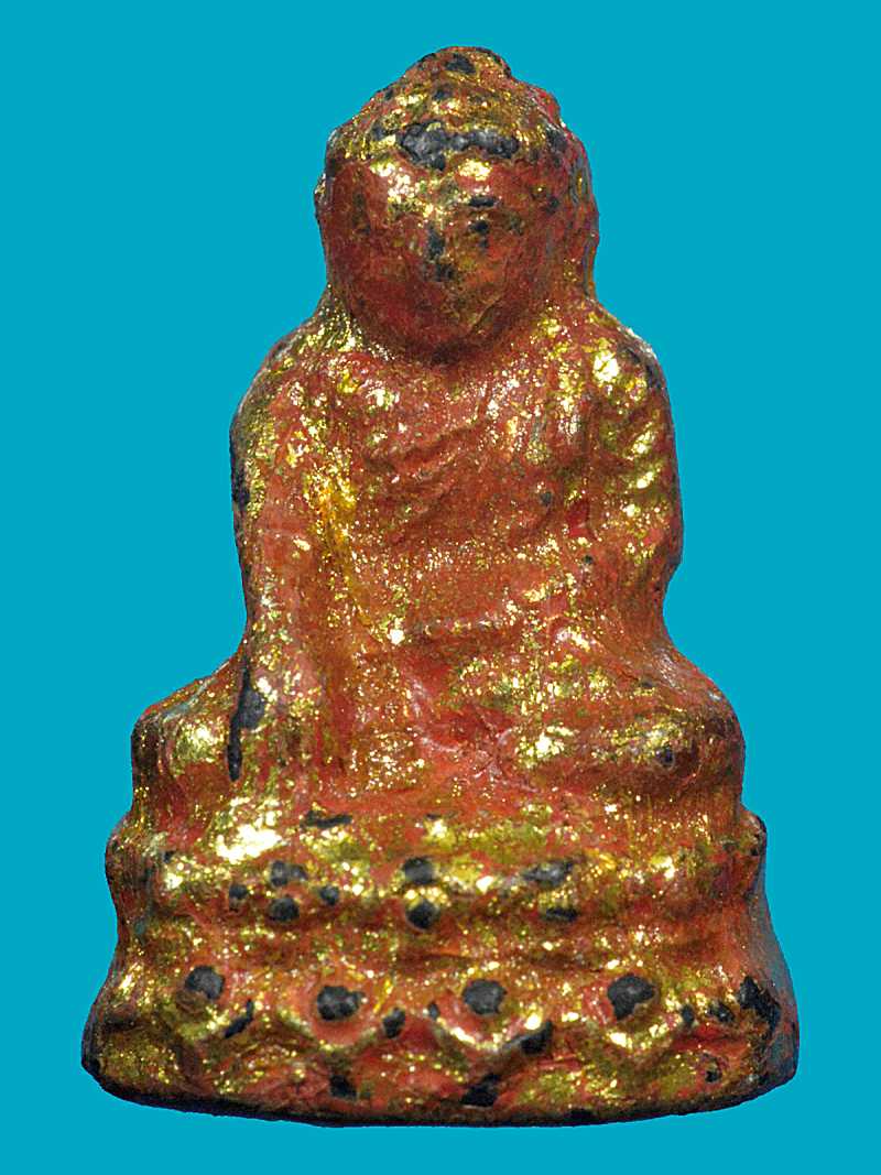 พระบัวเข็ม (อุปคุต) รักชาดทอง ศิลปะพม่า