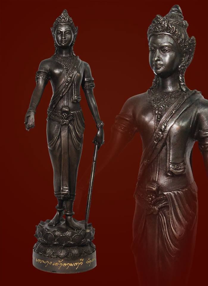 รูปหล่อพระนางจามเทวี วัดสันป่ายางหน่อม 