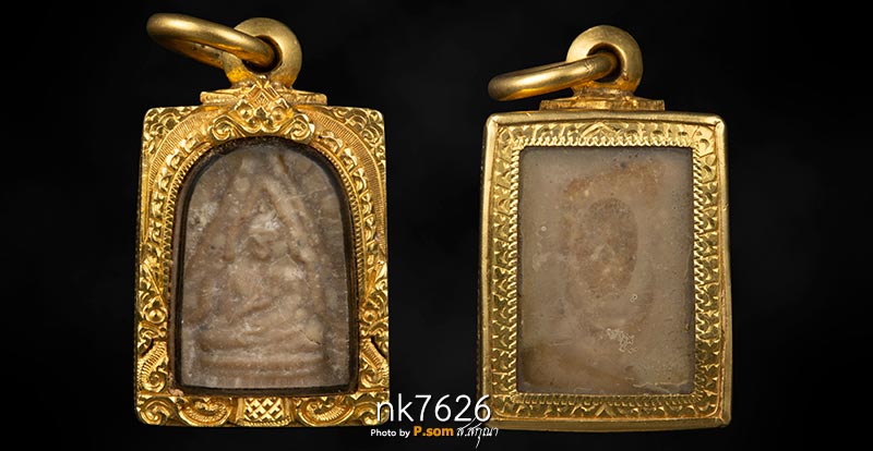 พระผงของขวัญ รุ่น 3  วัดปากน้ำ ปี 2499 มาพร้อมเลี่อมทอง