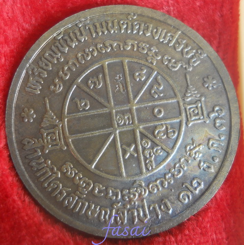 เหรียญขันน้ำมนต์ดวงเศรษฐี ปี2536 เนื้อนวะ