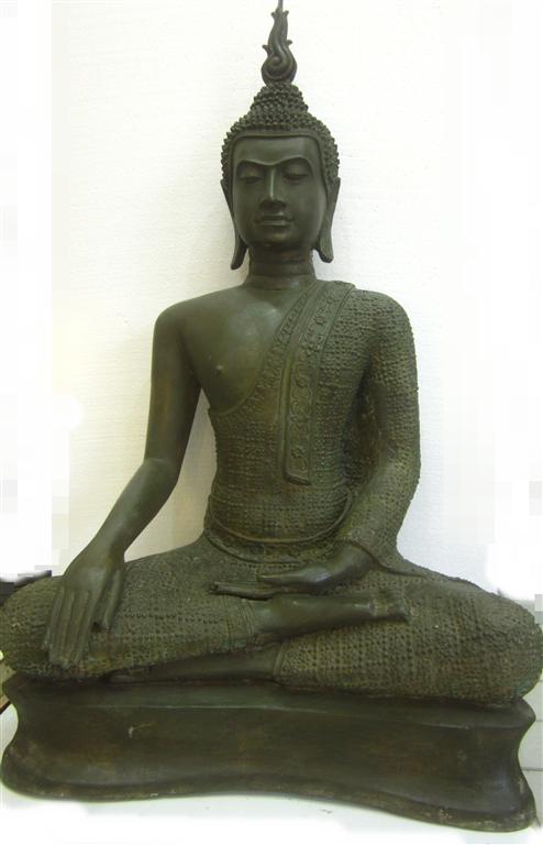  พระพิมพ์อู่ทองลายพิกุล หน้าตัก 20นิ้ว สูง 33 นิ้ว ทองเหลืองส นิมเขียว